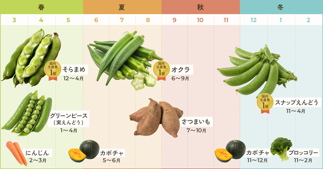 主な指宿産野菜 旬のシーズンカレンダー